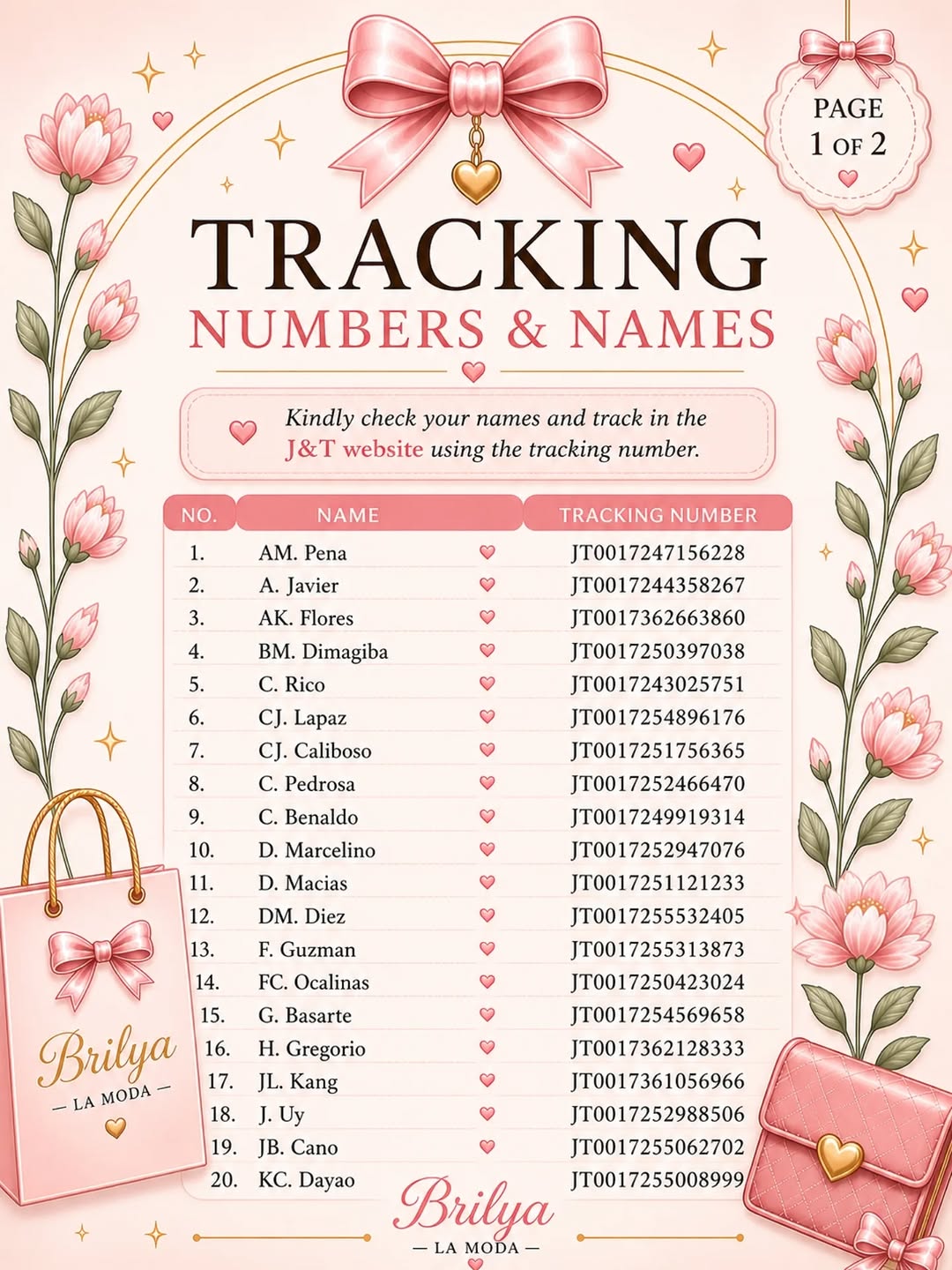 Brilya La Moda — Community Tracking Update