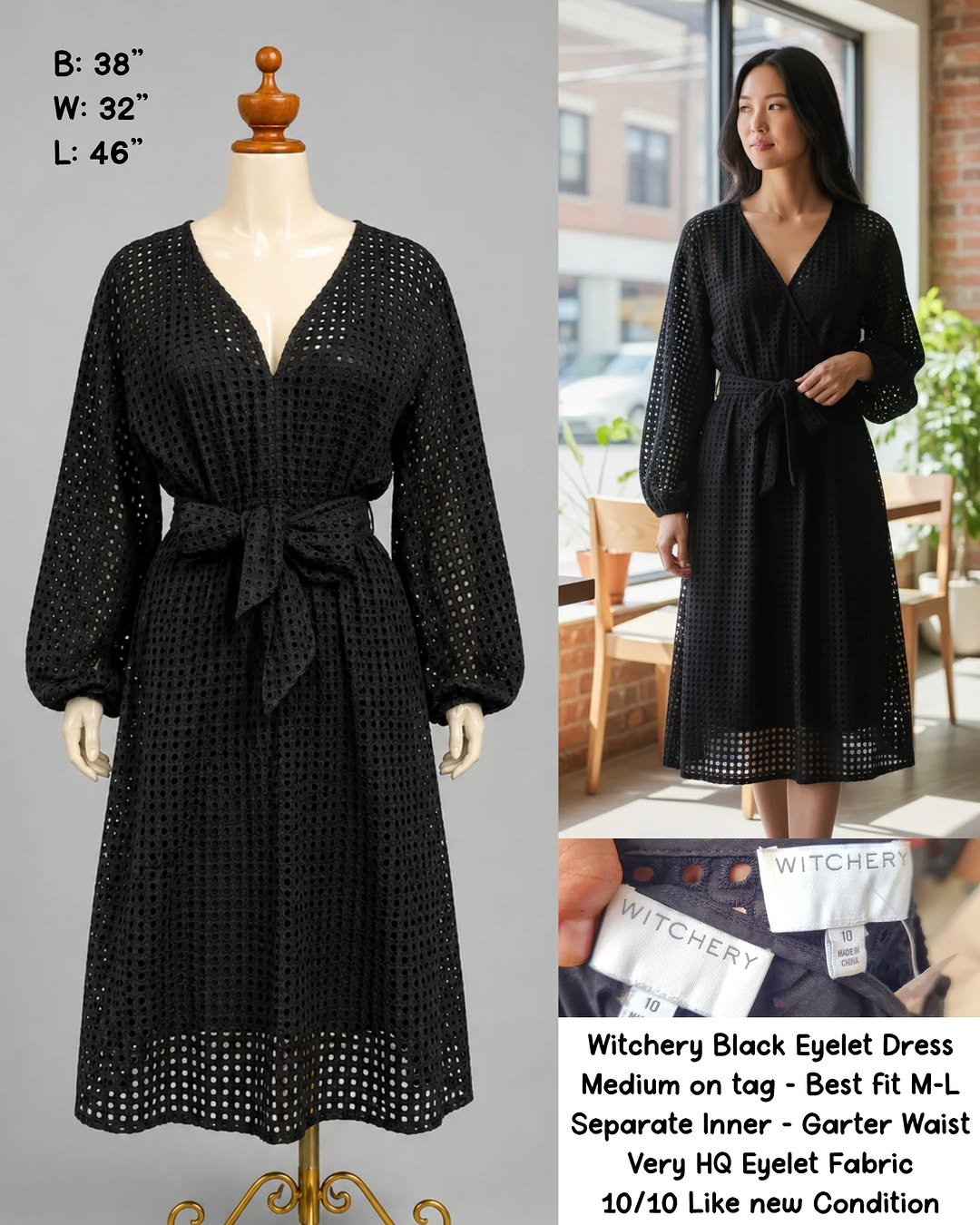 Witchery Black Eyelet Dress